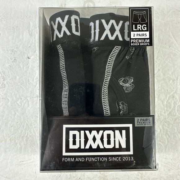 Dixxon Flannel Company Men’s LARGE Premium Boxer Briefs Black Logo 2 Pairs NIB - Picture 1 of 2